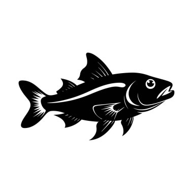 Morina balığı siluet vektör çizim 