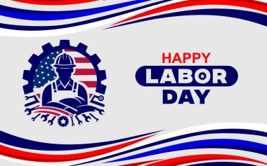 Vector illustration of US Labor Day banner with logo related to labor clipart