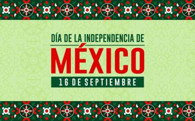 Mutlu Meksika Bağımsızlık Günü 16 Eylül 2024 bayrağı. da de la independence Meksika geçmişi. Tatil konsepti. Vektör Tasarımı İllüstrasyonu.