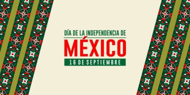 Mutlu Meksika Bağımsızlık Günü 16 Eylül 2024 bayrağı. da de la independence Meksika geçmişi. Tatil konsepti. Vektör Tasarımı İllüstrasyonu.