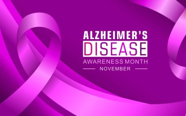 Alzheimer hastalığı her yıl Kasım ayında gözlemlenir. Ulusal Alzheimer Hastalığı Farkındalık Ayı konulu vektör illüstrasyonu