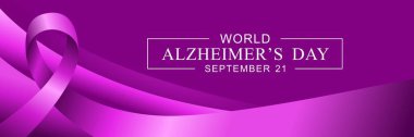 Dünya Alzheimer Günü. Dünya Alzheimer Günü 2024 Küresel Farkındalık Evcilleştirme Günü. Yaratıcı afiş, poster, arkaplan, şablon, sosyal medya postası, vektör illüstrasyonu.