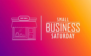 25 Kasım Cumartesi günü küçük işletme afişi ya da dükkan imajı olan el ilanı. vektör illüstrasyonu.