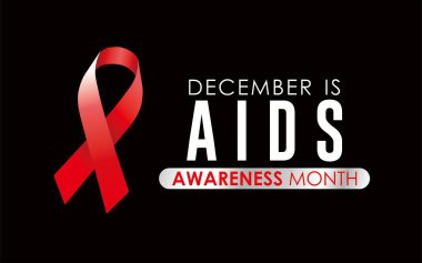 Aralık, AIDS Farkındalık Ayı 2024 Kampanya Sancak Tasarımı. AIDS Farkındalık Ayı siyah arkaplan, Şablon, Arkaplan, Sosyal Medya Kaynağı, Poster.