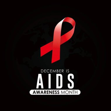 Aralık, AIDS Farkındalık Ayı 2024 Kampanya Sancak Tasarımı. AIDS Farkındalık Ayı siyah arkaplan, Şablon, Arkaplan, Sosyal Medya Kaynağı, Poster.