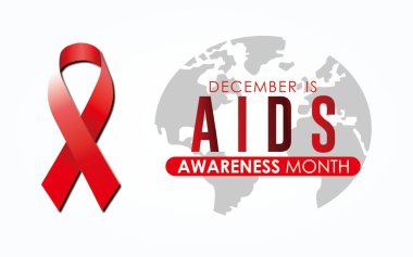 Aralık, AIDS Farkındalık Ayı 2024 Kampanya Sancak Tasarımı. AIDS Farkındalığı Ay, Şablon, Arkaplan, Sosyal Medya Besleme, Poster.