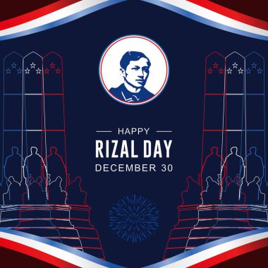 Happy Rizal Day Vector Illustration. December 30, Heroes Day of Dr. Jose Rizal. Suitable for greeting cards, posters, banners and social media feeds. clipart