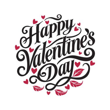 Sevgililer Günün kutlu olsun. 14 Şubat 'ta Sevgililer Günü' nü kutlamak için romantik şablon tasarımı. Duvar kağıdı, el ilanı, poster, çıkartma, afiş, kart. Vektör Resimleri.