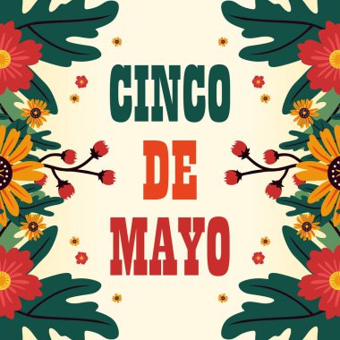 Mutlu Cinco de Mayo tasarım şablonu gitar, Meksika şapkası ve diğer tipik süsler. En iyi Cinco de mayonez pankartı. Cinco de mayonez harfleri. Cinco de mayonez tipografisi.
