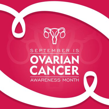 Eylül ayı yumurtalık kanseri farkındalığı ayı. Yumurtalık kanseri farkındalığı her yıl Eylül ayında gözlemlenir. Pankart, poster, sosyal medya için harika bir vektör.