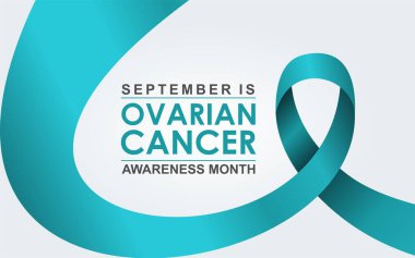 Eylül ayı yumurtalık kanseri farkındalığı ayı. Yumurtalık kanseri farkındalığı her yıl Eylül ayında gözlemlenir. Pankart, poster, sosyal medya için harika bir vektör.