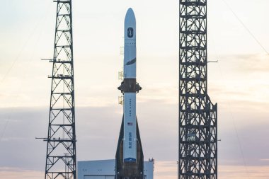 January 10, 2025: Blue Origin's New Glenn rocket is seen at sunset ahead of its maiden launch. Credit: Brandon J. Moser/Central Florida Public Media clipart