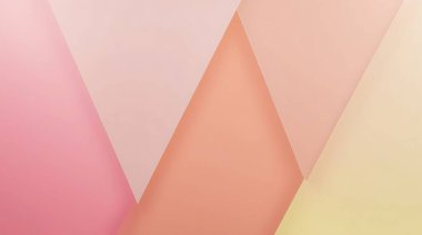 Pembe, beyaz ve sarı pastel arka plan. 3 boyutlu resimleme.