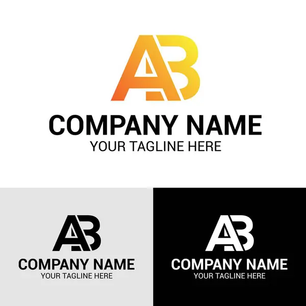 AB harfi İlk Asgari Tipografi Logo Tasarım Şablonu