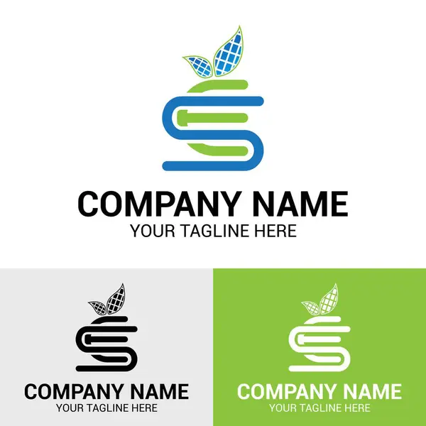 ES SE Letter Başlangıç Eko Güneş Enerjisi Şirketi Logo Tasarım Şablonu. Şirketin logo simgesi güneş paneli güneş enerjisi teknolojisini tasvir ediyor. Çevre yeşili doğa