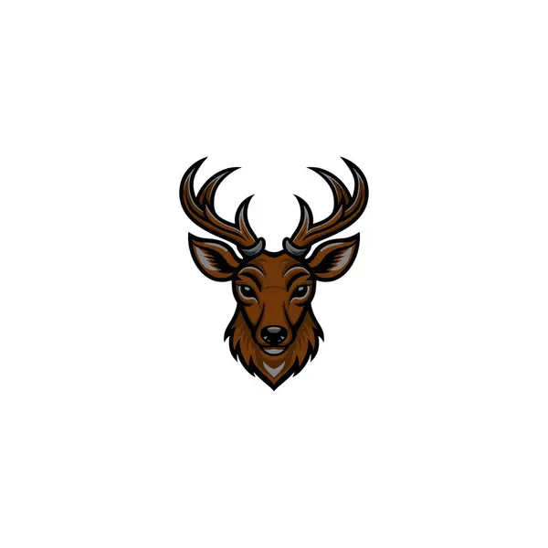 Geyik Başı Maskotu renkli vektör çizimi