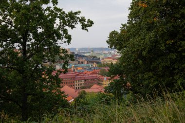 Prag, Czech Cumhuriyeti 'ndeki eski kentin panoramik manzarası
