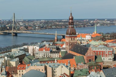 Riga, Letonya, eski şehrin manzarası