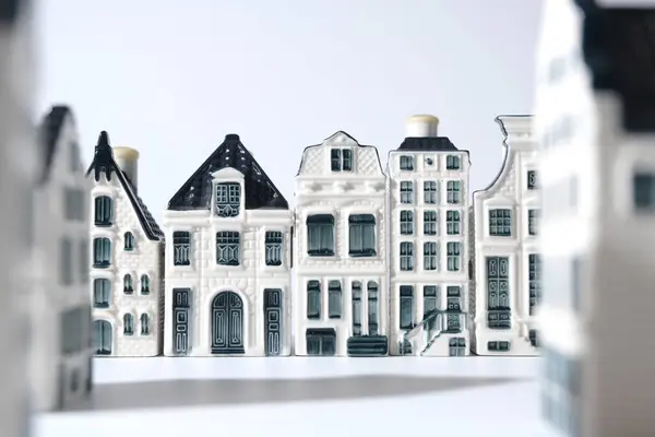 stock image Porcelain model house set up as the european old town.