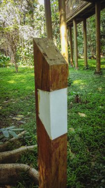 Tahtadan yapılmış bir lamba.