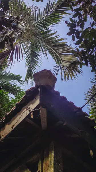 Evin çatısının bir köşesinden.