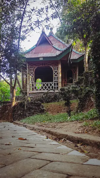 Ormanın ortasında ahşap ve bambudan yapılmış eşsiz bir ev.