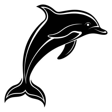 Siyah çizgili yunus tasviri