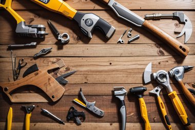 Tahta panel üzerine DIY araçları