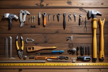Tahta panel üzerine DIY araçları