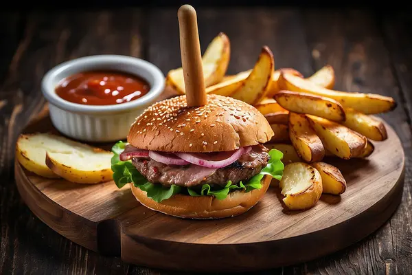 Arkaplanı bulanık burger