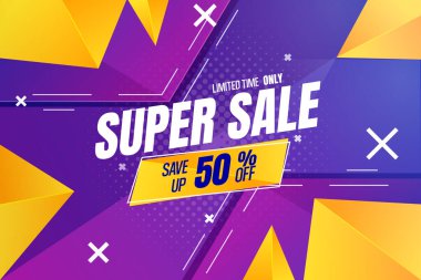 Promosyon için geometrik modern süper satış afişi