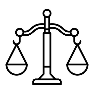 Simge Dengesi, Basit Siyah ve Beyaz Vektör İllüstrasyonu