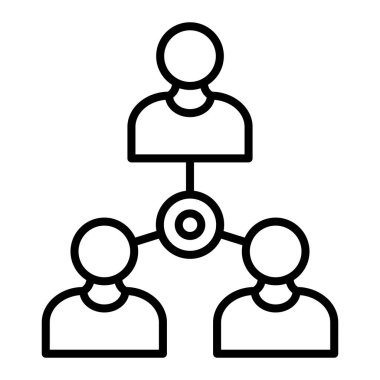 Grup Simgesi, Basit Siyah ve Beyaz Vektör İllüstrasyonu