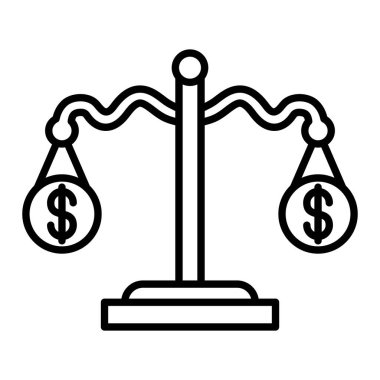 Simge Dengesi, Basit Siyah ve Beyaz Vektör İllüstrasyonu