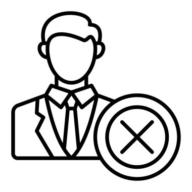 Reddetme satırı simgesi, Basit Siyah ve Beyaz Vektör İllüstrasyonu