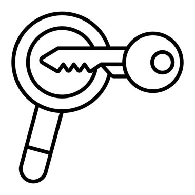 Büyüteç Simgesi, Basit Siyah ve Beyaz Vektör İllüstrasyonu