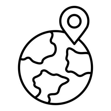 İğne çizgisi simgesi, Basit Siyah ve Beyaz Vektör İllüstrasyonu