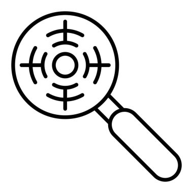 Odaklanma çizgisi simgesi, Basit Siyah ve Beyaz Vektör İllüstrasyonu