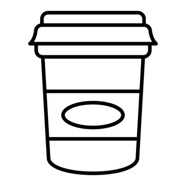 Yoğurt Simgesi, Basit Siyah ve Beyaz Vektör İllüstrasyonu