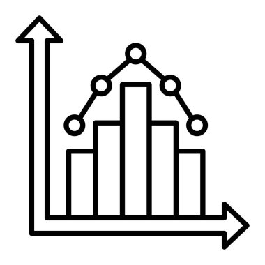 Bar Çizelgesi Simgesi, Basit Siyah ve Beyaz Vektör İllüstrasyonu