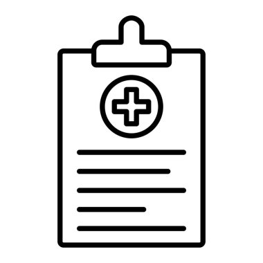 Rapor Simgesi, Basit Siyah ve Beyaz Vektör İllüstrasyonu