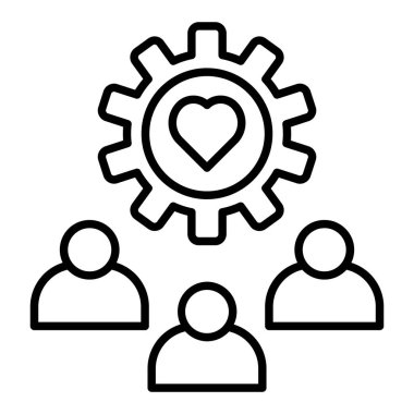 Mutluluk çizgisi simgesi, Basit Siyah ve Beyaz Vektör İllüstrasyonu