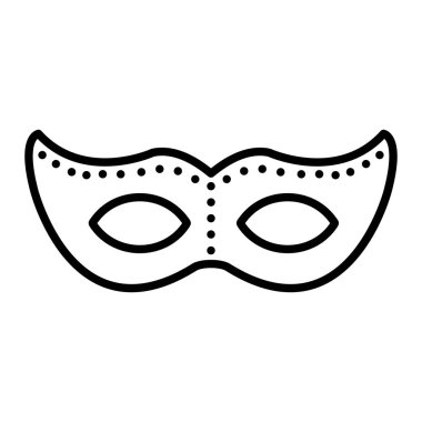 Göz Maskesi Simgesi, Basit Siyah ve Beyaz Vektör İllüstrasyonu