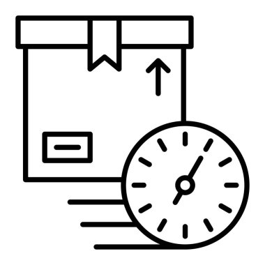 Zaman çizelgesinde simge, Basit Siyah ve Beyaz Vektör İllüstrasyonu