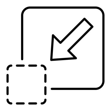 Satır simgesini küçült, Basit Siyah ve Beyaz Vektör İllüstrasyonu