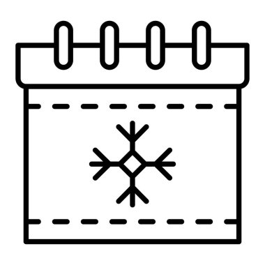 Takvim Simgesi, Basit Siyah ve Beyaz Vektör İllüstrasyonu
