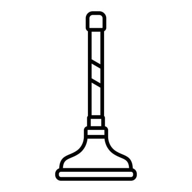 Pompa Simgesi, Basit Siyah ve Beyaz Vektör İllüstrasyonu