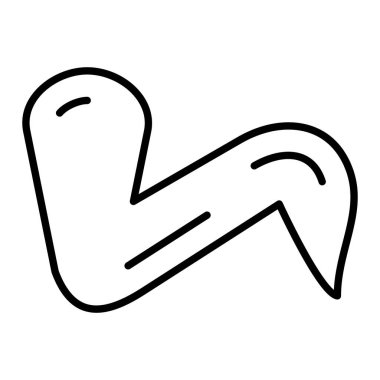 Tavuk Kanatları Simgesi, Basit Siyah ve Beyaz Vektör İllüstrasyonu