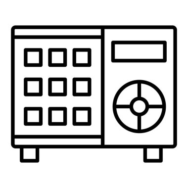 Güvenlik Kutusu Simgesi, Basit Siyah ve Beyaz Vektör İllüstrasyonu