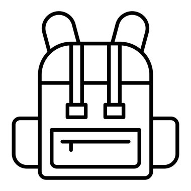 Çanta Simgesi, Basit Siyah ve Beyaz Vektör İllüstrasyonu